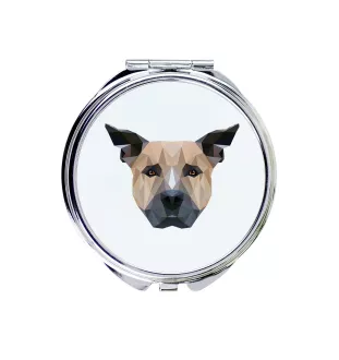 Staffordshire Bull Terrier, Staffordshire Bullterrier - Spiegel mit Foto und geometrischem Aufdruck der Marke Art-Dog