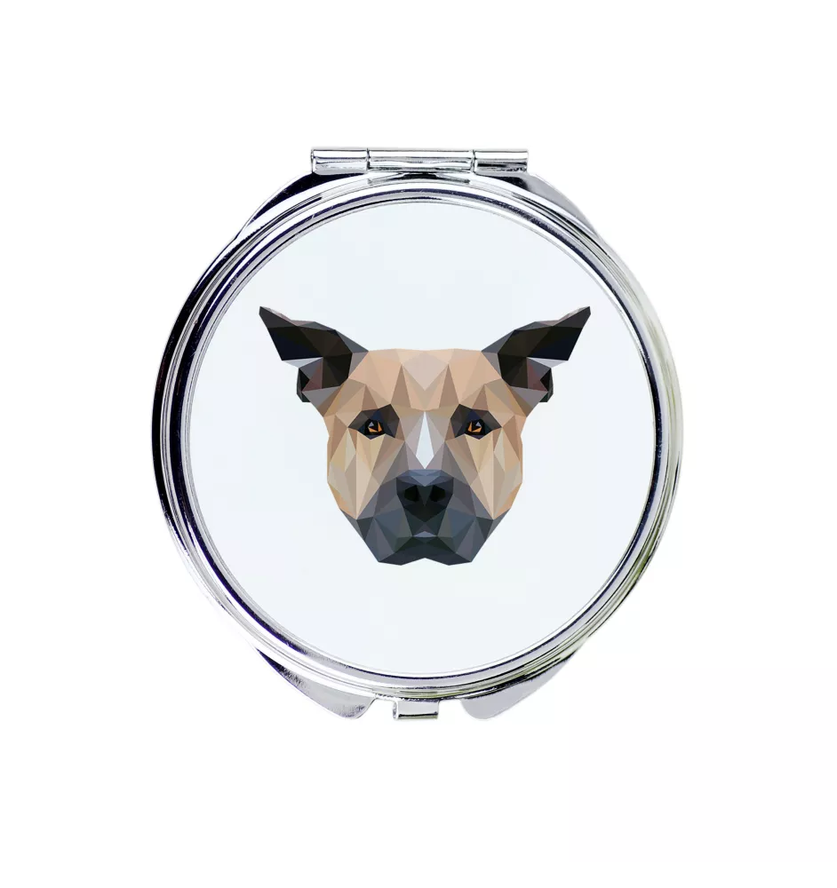 Staffordshire Bull Terrier, Staffie - miroir avec une image et un motif géométrique de la marque Art-Dog