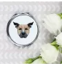Staffordshire Bull Terrier, Staffy - mirror with a geometric design and the brand name Art-Dog