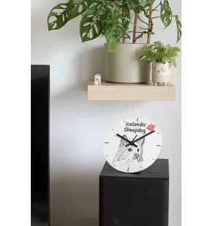 Dachshund Rauhhaar, Dackel, Teckel - Wanduhr mit Hund, Regal Uhr mit Druck, personalisierte Hausdekoration von Art-Dog.