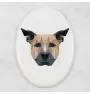 Staffordshire Bull Terrier, Staffie - une plaque avec une photo et un motif géométrique de la marque Art-Dog