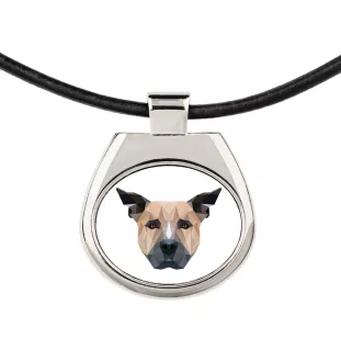 Staffordshire Bull Terrier, Staffie - collier avec une photo et un motif géométrique de la marque Art-Dog