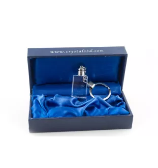 Teckel à poil dur, Chien-saucisse I - Porte-clés en cristal avec photo de chien, porte-clés lumineux, cadeau unique de la marque Art-Dog