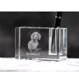 Dachshund Rauhhaar, Dackel, Teckel - Stifthalter, Kristallorganizer mit Hundefoto, einzigartige Schreibtischdekoration der Marke Art-Dog