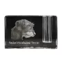 Teckel à poil dur, Chien-saucisse I - Porte-stylos, organiseur en cristal avec photo de chien, décoration de bureau unique par la marque Art-Dog