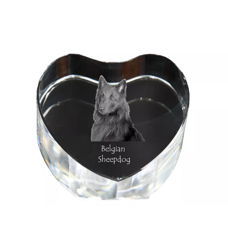 Tervueren Belgischer Schäferhund - Hundebild im Kristall, Kristallherz, einzigartiger Bilderrahmen der Marke Art-Dog