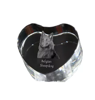 Tervueren chien de berger belge - une photo de chien dans un cristal, un cœur en cristal, un cadre photo exceptionnel de la marque Art-Dog