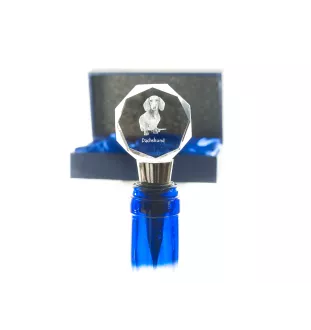 Jamnik szorstkowłosy stopper kryształowy  do wina z psem Art-Dog