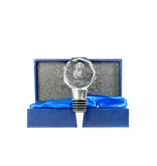 Teckel à poil dur, Chien-saucisse - Bouchon de bouteille, bouchon de vin en cristal avec photo, cadeau personnalisé pour barman par la marque Art-Dog