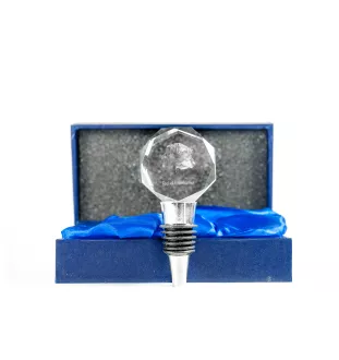 Dachshund Wire-haired, Wiener dog, Badger dog I - Bottle stopper, crystal wine stopper with photo, personalised gift for bartender by Art-Dog brand