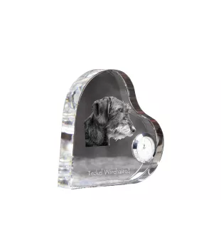 Dachshund Rauhhaar, Dackel, Teckel I - Kristalluhr mit einem Hundebild, Herzregal-Uhr, personalisierte Standuhr der Marke Art-Dog