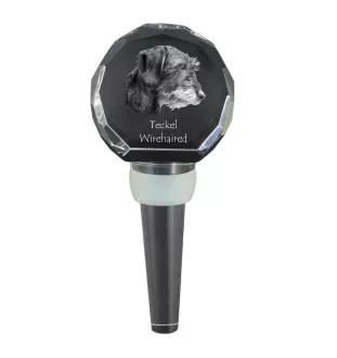Teckel à poil dur, Chien-saucisse I - Bouchon de bouteille en cristal, bouchon de vin unique avec photo, cadeau personnalisé pour sommelier par la marque Art-Dog