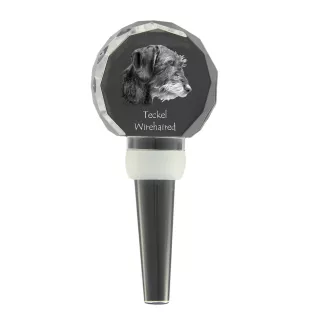 Dachshund Rauhhaar, Dackel, Teckel I - Kristallflaschenverschluss, einzigartiger Weinverschluss mit Foto, personalisiertes Geschenk für Sommelier der Marke Art-Dog