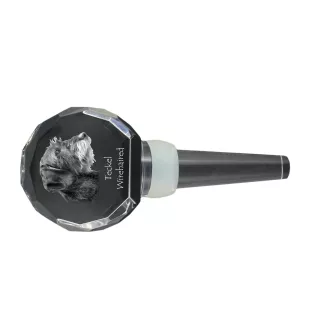 Teckel à poil dur, Chien-saucisse I - Bouchon de bouteille en cristal, bouchon de vin unique avec photo, cadeau personnalisé pour sommelier par la marque Art-Dog