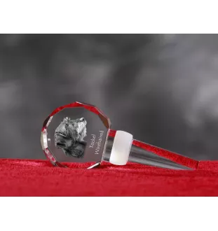 Teckel à poil dur, Chien-saucisse I - Bouchon de bouteille en cristal, bouchon de vin unique avec photo, cadeau personnalisé pour sommelier par la marque Art-Dog