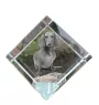 Teckel à poil dur, Chien-saucisse - un cube de cristal avec une photo, une photo de cheval dans le cristal, un presse-papiers cubique de la marque Art-Dog