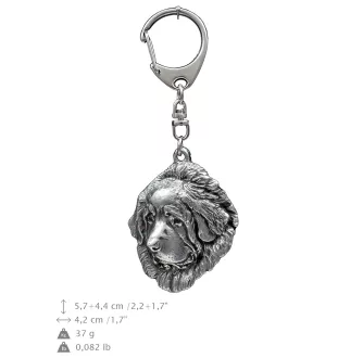 Dogue du Tibet, mastiff du Tibet - Porte-clés argenté avec chien, décoration de sac à main, pendentif de sac à dos par la marque Art-Dog