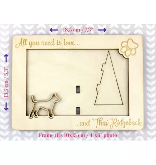 Thai Ridgeback - Photo frame, engraved wooden frame, a lovely gadget for the dog lover by Art-Dog