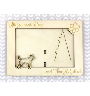 Thai Ridgeback - Photo frame, engraved wooden frame, a lovely gadget for the dog lover by Art-Dog