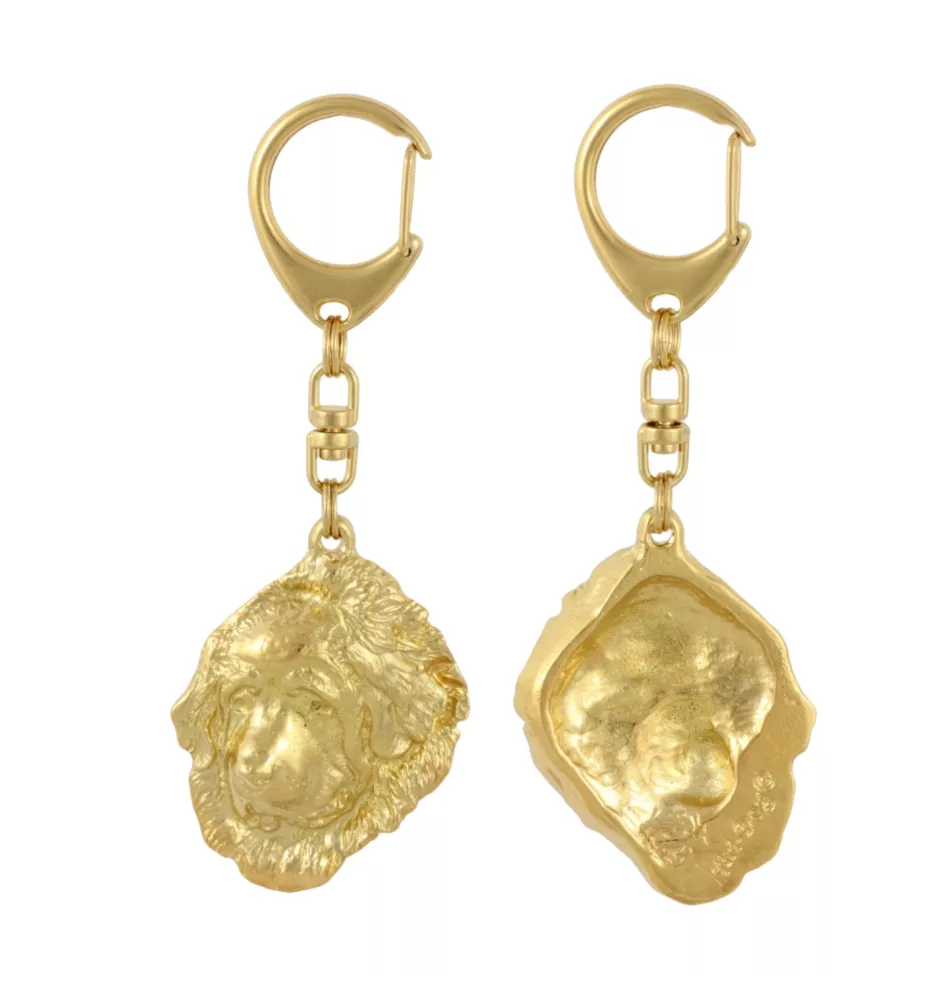 Dogue du Tibet, mastiff du Tibet - Porte-clés doré avec chien, décoration de sac à main, accessoire de luxe de la marque Art-Dog