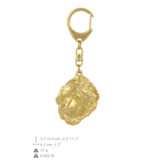 Do khyi, Tibetdogge, Tibetanische Dogge, Tibetmastiff - Vergoldeter Schlüsselanhänger mit Hund, Handtaschenschmuck, Luxus-Accessoire der Marke Art-Dog