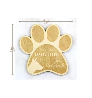Thai Ridgeback - Mug coaster, engraved coaster with dog, gift for dog lover by Art-Dog brand