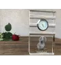Dachshund Wire-haired, Wiener dog, Badger dog - glass clock with a photo, photo of a dog in crystal, personalized standing office clock by Art-Dog brand