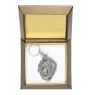 Tibetan Mastiff, Do khyi - Silver-plated pendant with a dog in a decorative box, handbag decoration, backpack pendant by Art-Dog brand