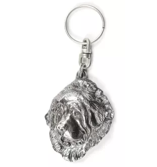 Dogue du Tibet, mastiff du Tibet - Pendentif argenté avec un chien dans une boîte décorative, décoration de sac à main, pendentif de sac à dos par la marque Art-Dog