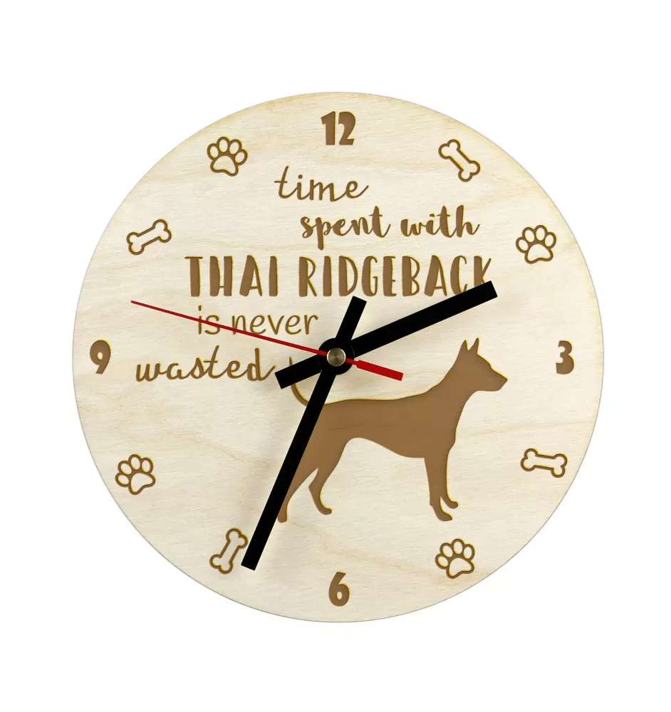 Thai Ridgeback, Thailand-Ridgeback - Uhr mit Hund, Holzuhr mit Gravur, personalisierte Uhr von Art-Dog