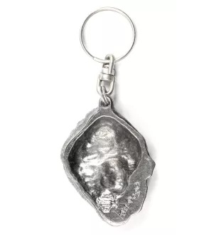 Dogue du Tibet, mastiff du Tibet - Pendentif argenté avec un chien dans une boîte décorative, décoration de sac à main, pendentif de sac à dos par la marque Art-Dog