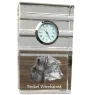 Dachshund Wire-haired, Wiener dog, Badger dog I - glass clock with a photo, photo of a dog in crystal, personalized standing office clock by Art-Dog brand