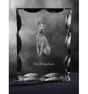 Thai Ridgeback - crystal with a picture of a dog, glass statuette with a picture, unique frame with a picture from Art-Dog brand