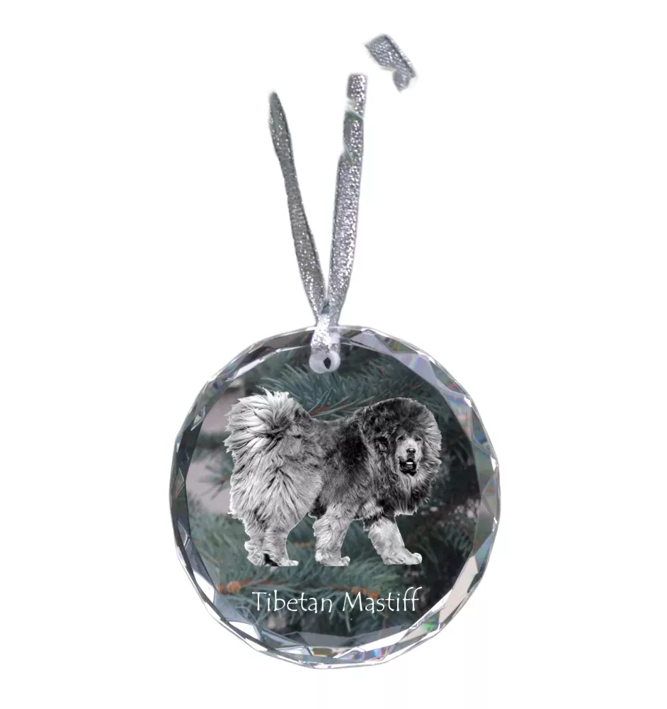 Do khyi, Tibetdogge, Tibetanische Dogge, Tibetmastiff - Kristallkugel mit Foto, Hundebild im Kristall, personalisierter Christbaumschmuck von Art-Dog.