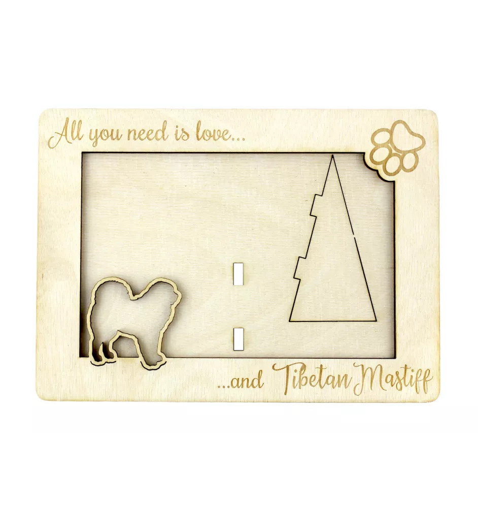 Do khyi, Tibetdogge, Tibetanische Dogge, Tibetmastiff - Fotorahmen, gravierter Holzrahmen, ein schönes Gadget für den Hundeliebhaber von Art-Dog