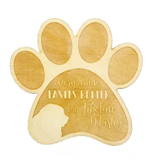 Dogue du Tibet, mastiff du Tibet - Sous-verre mug, sous-verre gravé avec chien, cadeau pour amoureux des chiens par la marque Art-Dog