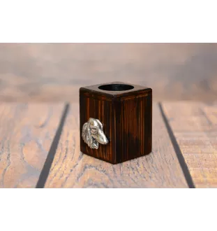 Dachshund Rauhhaar, Dackel, Teckel - Holzkerzenständer mit Hund, einzigartiges Andenken an den Verlust eines Hundes, Handwerkskunst der Marke Art-Dog