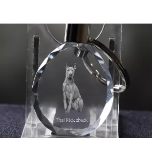 Thai Ridgeback, Chien thaïlandais à crête dorsale - pendentif avec une photo de chien, porte-clés en cristal dans une boîte cadeau, un cadeau unique par Art-Dog