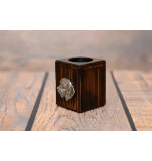 Dachshund Rauhhaar, Dackel, Teckel III - Holzkerzenständer mit Hund, einzigartiges Andenken an den Verlust eines Hundes, Handwerkskunst der Marke Art-Dog