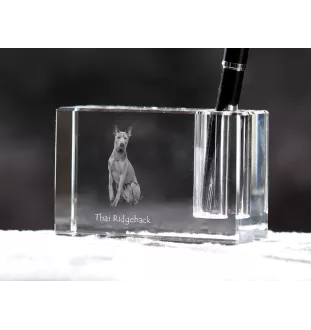 Thai Ridgeback, Chien thaïlandais à crête dorsale - Porte-stylos, organiseur en cristal avec photo de chien, décoration de bureau unique par la marque Art-Dog