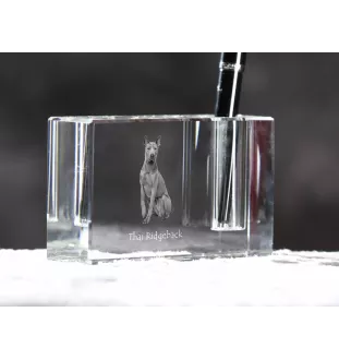 Thai Ridgeback, Chien thaïlandais à crête dorsale - Porte-stylos, organiseur en cristal avec photo de chien, décoration de bureau unique par la marque Art-Dog