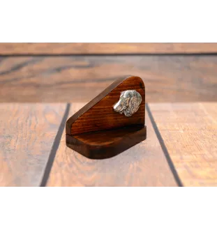 Teckel à poil dur, Chien-saucisse IV - bougeoir en bois avec un chien, support pour bougie chauffe-plat, lieu de mémoire pour chien de la marque Art-Dog