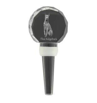 Thai Ridgeback - Crystal bottle stopper, unique wine stopper with photo, personalised gift for sommelier by Art-Dog brand