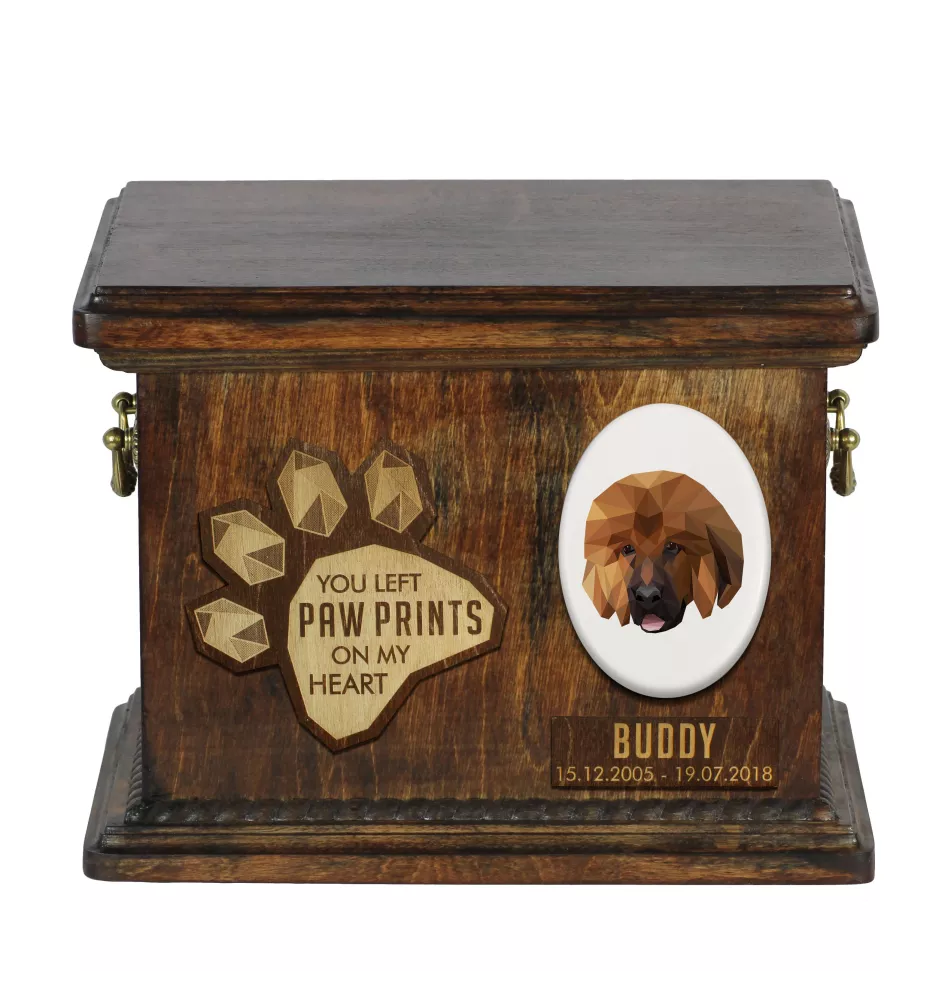 Tibetan Mastiff, Do khyi - urn for dog ashes, personalized urn with engraving, commemorative box for dog ashes by Art-Dog brand