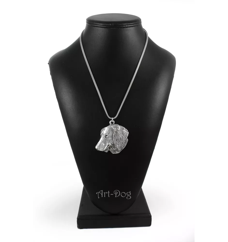 Dachshund Wire-haired, Wiener dog, Badger dog IV - necklace with a dog, dog pendant on a silver chain, unique jewelry from the Art-Dog brand