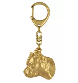 Dachshund Wire-haired, Wiener dog, Badger dog II - keychain and necklace with a dog in a box, high-quality gold-plated product, Art-Dog brand