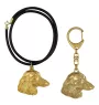 Dachshund Wire-haired, Wiener dog, Badger dog - keychain and necklace with a dog in a box, high-quality gold-plated product, Art-Dog brand