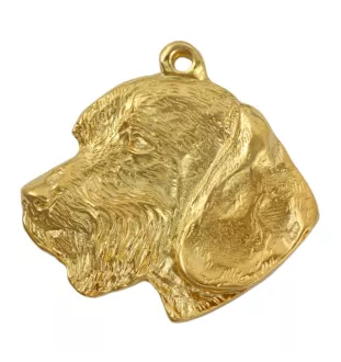 Jamnik szorstkowłosy III brelok i naszyjnik pozłacane w pudełku Art-Dog