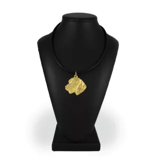 Dachshund Wire-haired, Wiener dog, Badger dog III - keychain and necklace with a dog in a box, high-quality gold-plated product, Art-Dog brand