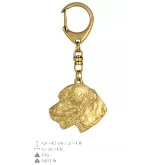 Dachshund Rauhhaar, Dackel, Teckel III - Schlüsselanhänger und Halskette mit Hund in einer Box, vergoldetes Produkt von hoher Qualität, Marke Art-Dog